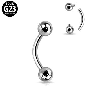 Titanium Internally Threaded Curved Barbells – 3mm Ball Ends