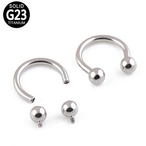 Titanium Internally Threaded Horseshoe Rings – 3mm Ball Ends