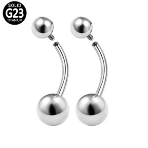 Titanium Internally Threaded Belly Button Ring – Classic Ball Ends